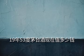 19年53度茅臺(tái)酒現(xiàn)在值多少錢(qián)