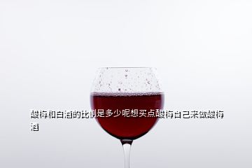 酸梅和白酒的比例是多少呢想買點酸梅自己來做酸梅酒