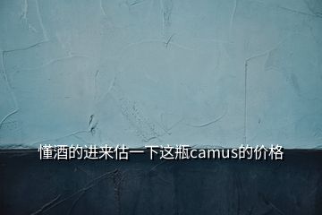 懂酒的進(jìn)來估一下這瓶camus的價格