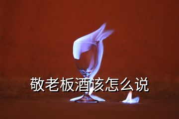 敬老板酒該怎么說