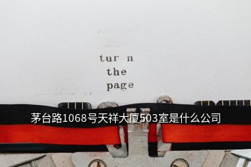 茅臺(tái)路1068號(hào)天祥大廈503室是什么公司