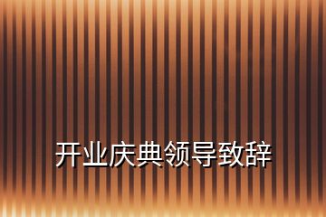 開業(yè)慶典領(lǐng)導(dǎo)致辭