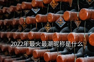 2022年最火最潮昵稱是什么