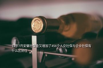 12年7月安徽社保金又增加了456個(gè)人交社保與企業(yè)社保有什么區(qū)別住