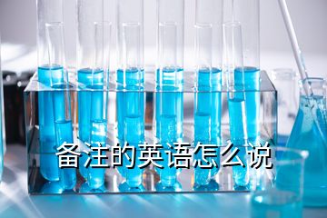 備注的英語怎么說