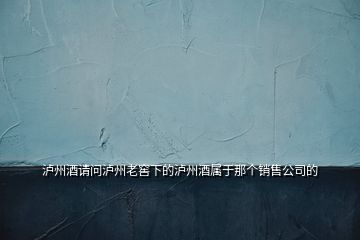 瀘州酒請(qǐng)問瀘州老窖下的瀘州酒屬于那個(gè)銷售公司的
