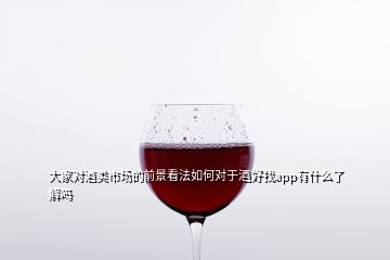 大家對酒類市場的前景看法如何對于酒好找app有什么了解嗎