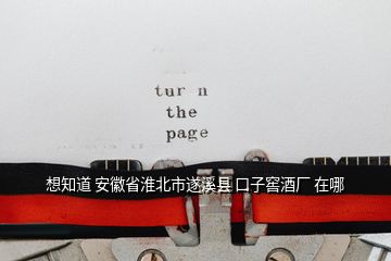 想知道 安徽省淮北市遂溪縣 口子窖酒廠 在哪