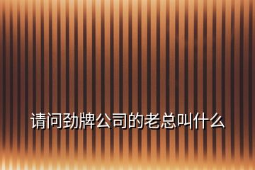 請問勁牌公司的老總叫什么