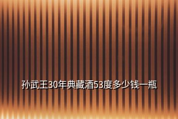 孫武王30年典藏酒53度多少錢一瓶