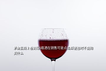 茅臺云商上看到有6瓶酒在銷售可是點擊卻是暫時不能購買什么