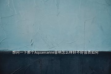 想問一下那個Aquamarine音響怎么樣好不好音質(zhì)如何