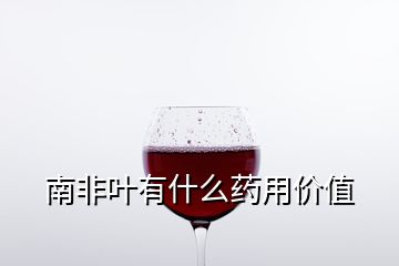 南非葉有什么藥用價值