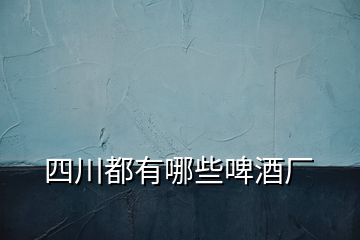 四川都有哪些啤酒廠