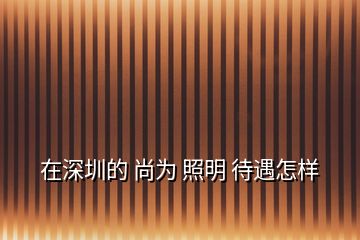 在深圳的 尚為 照明 待遇怎樣