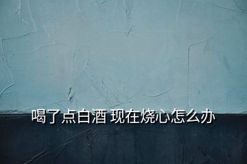 喝了點白酒 現在燒心怎么辦