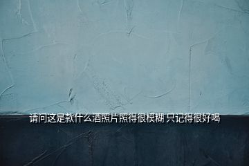 請問這是款什么酒照片照得很模糊 只記得很好喝