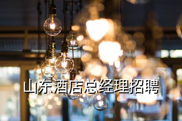 山東酒店總經(jīng)理招聘