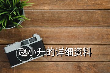 趙小升的詳細(xì)資料