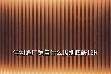 洋河酒廠銷售什么級別底薪13K
