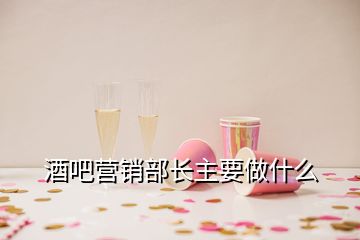 酒吧營銷部長主要做什么