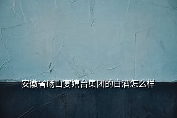 安徽省碭山宴嬉臺集團(tuán)的白酒怎么樣