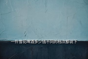 一件雪花啤酒多少錢不同的檔次都說下