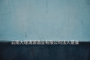 云南大理清源酒業(yè)有限公司法人是誰(shuí)