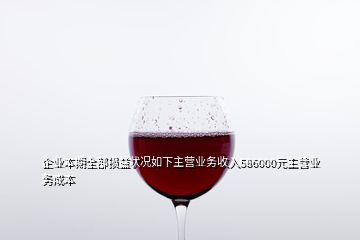 企業(yè)本期全部損益狀況如下主營(yíng)業(yè)務(wù)收入586000元主營(yíng)業(yè)務(wù)成本