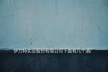 伊力特實(shí)業(yè)股份有限公司下面有幾個(gè)酒廠