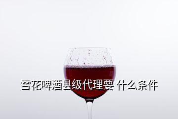 雪花啤酒縣級代理要 什么條件