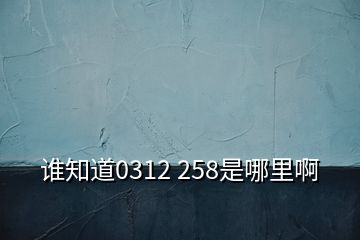 誰知道0312 258是哪里啊