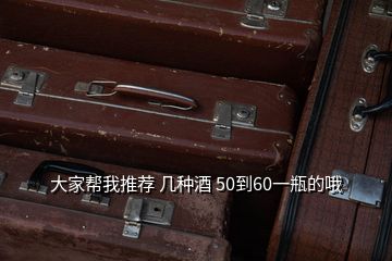 大家?guī)臀彝扑] 幾種酒 50到60一瓶的哦