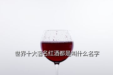 世界十大著名紅酒都是叫什么名字