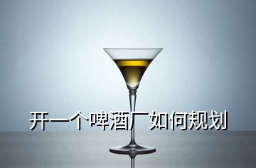 開(kāi)一個(gè)啤酒廠如何規(guī)劃