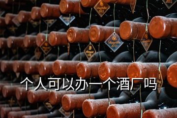 個(gè)人可以辦一個(gè)酒廠嗎