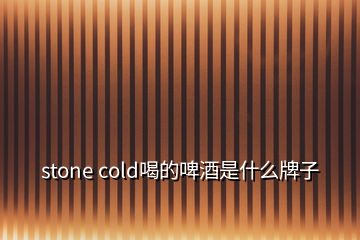 stone cold喝的啤酒是什么牌子