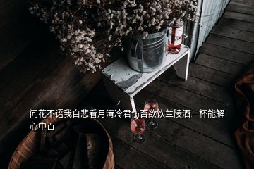 問花不語我自悲看月清冷君傷否欲飲蘭陵酒一杯能解心中百