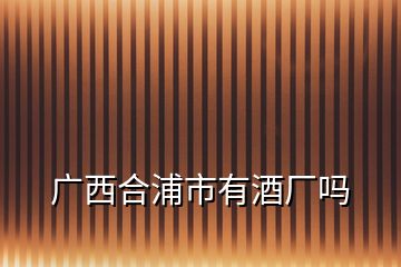 廣西合浦市有酒廠嗎