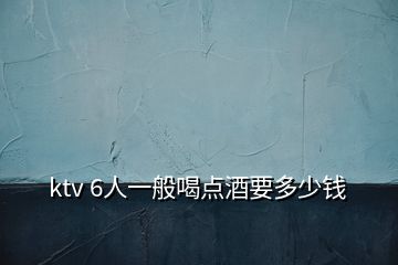 ktv 6人一般喝點酒要多少錢