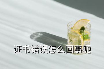 證書錯(cuò)誤怎么回事呃