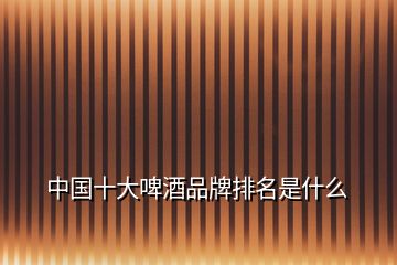 中國(guó)十大啤酒品牌排名是什么