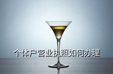 個(gè)體戶營業(yè)執(zhí)照如何辦理