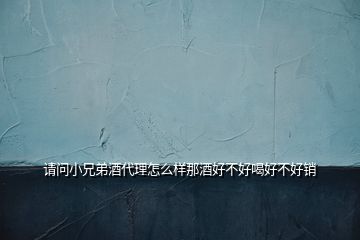 請(qǐng)問(wèn)小兄弟酒代理怎么樣那酒好不好喝好不好銷