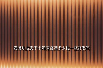 安徽功成天下十年原漿酒多少錢一瓶好喝嗎