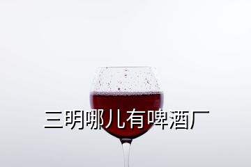 三明哪兒有啤酒廠