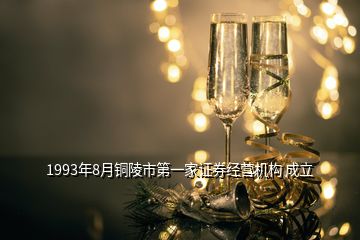 1993年8月銅陵市第一家證券經(jīng)營機(jī)構(gòu) 成立