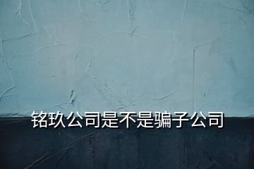 銘玖公司是不是騙子公司