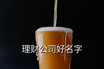 理財(cái)公司好名字